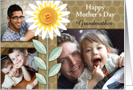 3 Custom Photos Grandmother Lace Buttom Flower Happy Mother’s Day card