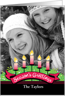 Custom Photo Season Greetings Candles card