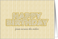 Web Patterned Happy Birthday on a Striped Customize Card