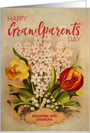 Custom Vintage Flowers Grandparents Day For Grandma and Grandpa card
