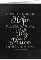 Christmas Bible Verse Hope Joy Peace Black Board and Chalk Effect card