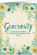 Generosity Thank You Bible Verse Proverbs 11:25 Watercolor Flowers card