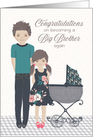 Illustrated Congratulations on Being Big Brother Again, Boy, Girl card