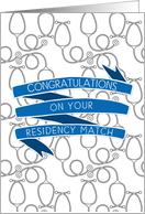 Stethoscope Blue Ribbon Congratulations on Residency Match card
