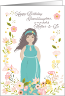 Illustrated Birthday for Pregnant Granddaughter Curly Hair Woman card