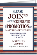 Military / Navy Promotion Celebration Invitation in US Flag Colors card