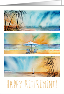 Retirement Beach Ocean Seaside Sunset Watercolor Art card