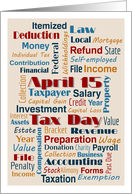 Tax Day - Simple Contemporary Business Fonts Words April 15th card