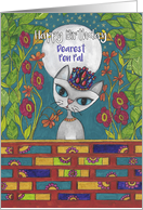 Happy Birthday, Dearest Pen Pal, Cat Princess with Candy Crown card