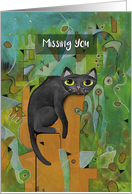 Missing You, Lucky Black Cat, Abstract card