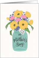 Friend, Happy Mother’s Day, Mason Jar, Flowers, Hand Lettering card