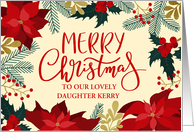 Customizable Relationship Merry Christmas Poinsettia Holly Berries card