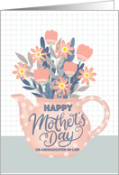 Happy Mothers Day Granddaughter in Law Pink Teapot of Flowers card