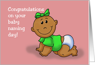 Congratulations on Baby Naming Ceremony Girl Baby Card