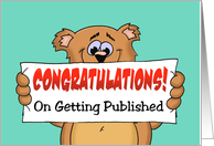 Cute Congratulations on Being Published Card with a Cartoon Bear card