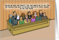 Humorous Law Day Card with a Cartoon of a Jury Foreman’s Speech card