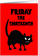 Friday the Thirteenth Card with Black Cat card