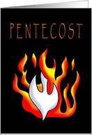Pentecost Card With Flames And A Dove To Represent The Holy Spirit card