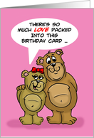 Birthday Card From Both Of Us With Cartoon Bear Couple card