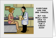 Humorous Doctor’s Day Card With A Doctor And Undressed Patient card