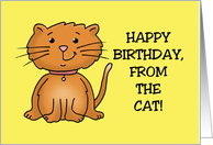 Birthday Card With Cartoon Cat Happy Birthday From The Cat card
