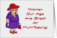 Birthday Card With Lady Wearing A Red Hat Women Our Age card