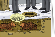 Groundhog Day Card With Cartoon Groundhog Can’t Take The Pressure card