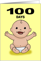 Baby’s First 100 Days Card With Laughing Cartoon Baby card
