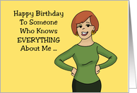 Birthday Card For Best Friend Knows Everything About Me card