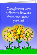 Daughter’s Day Card Sisters Are Different Flowers From Same Garden card