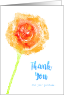 Beautiful Orange Flower Thank You for customer Purchase Business card