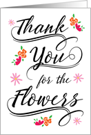 Floral Bereavement Calligraphy Thank You card