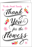 Floral Bereavement Calligraphy Custom Front Thank You card