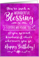 Birthday, You’re such a Wonderful Blessing to Everyone Who Knows You card