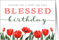 Birthday, Religious, Wishing You a BLESSED Birthday card