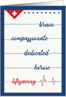 Nurses Day, COVID-19 Fight Thanks, Brave, Heroic, Lifesaving card