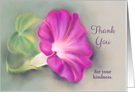 Custom Thank You for Kindness Magenta Morning Glory Pastel Art card