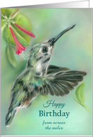 Birthday from Across the Miles Hummingbird with Honeysuckle Custom card