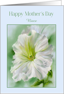 Mothers Day for Niece White Petunia Flower Personalized card