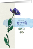 Single Floral Tribute Loss of Son Sympathy card