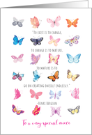 Encouragement for Niece Beautiful Butterflies and Quote card