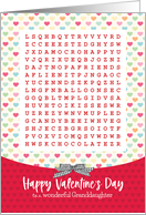 For Granddaughter Activity Word Search Valentine card