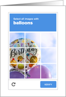 Humor Verify Youre Human Happy Birthday Check all Balloon Images card