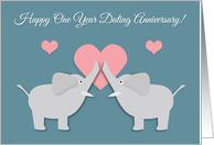 Happy One Year Dating Anniversary Elephants card