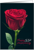 Happy 55th Anniversary Red Rose card