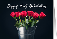Happy Half Birthday 1/2 Dozen Roses card