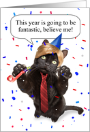 Happy New Year For Anyone Trump Cat Humor card