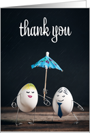 Thank you Eggs With Umbrella Humor card