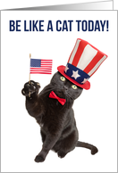 Happy Labor Day Be Like a Cat Humor card