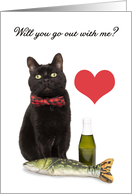 Will You Be My Date Cute Cat Humor card